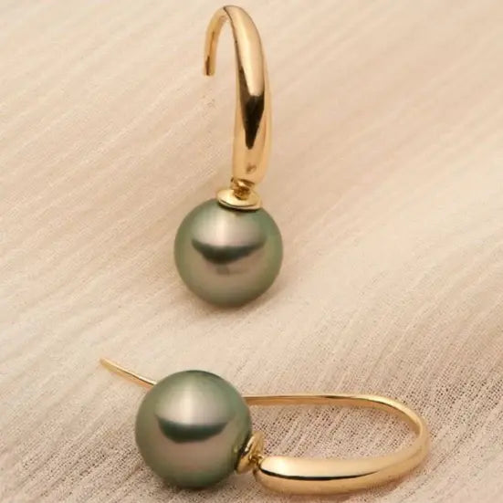 Elegáns olíva gyöngy fülbevalók